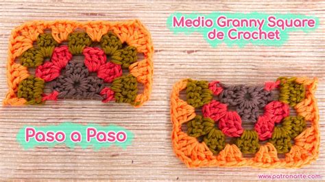 medio granny crochet|Cómo tejer MEDIO GRANNY SQUARE a crochet.